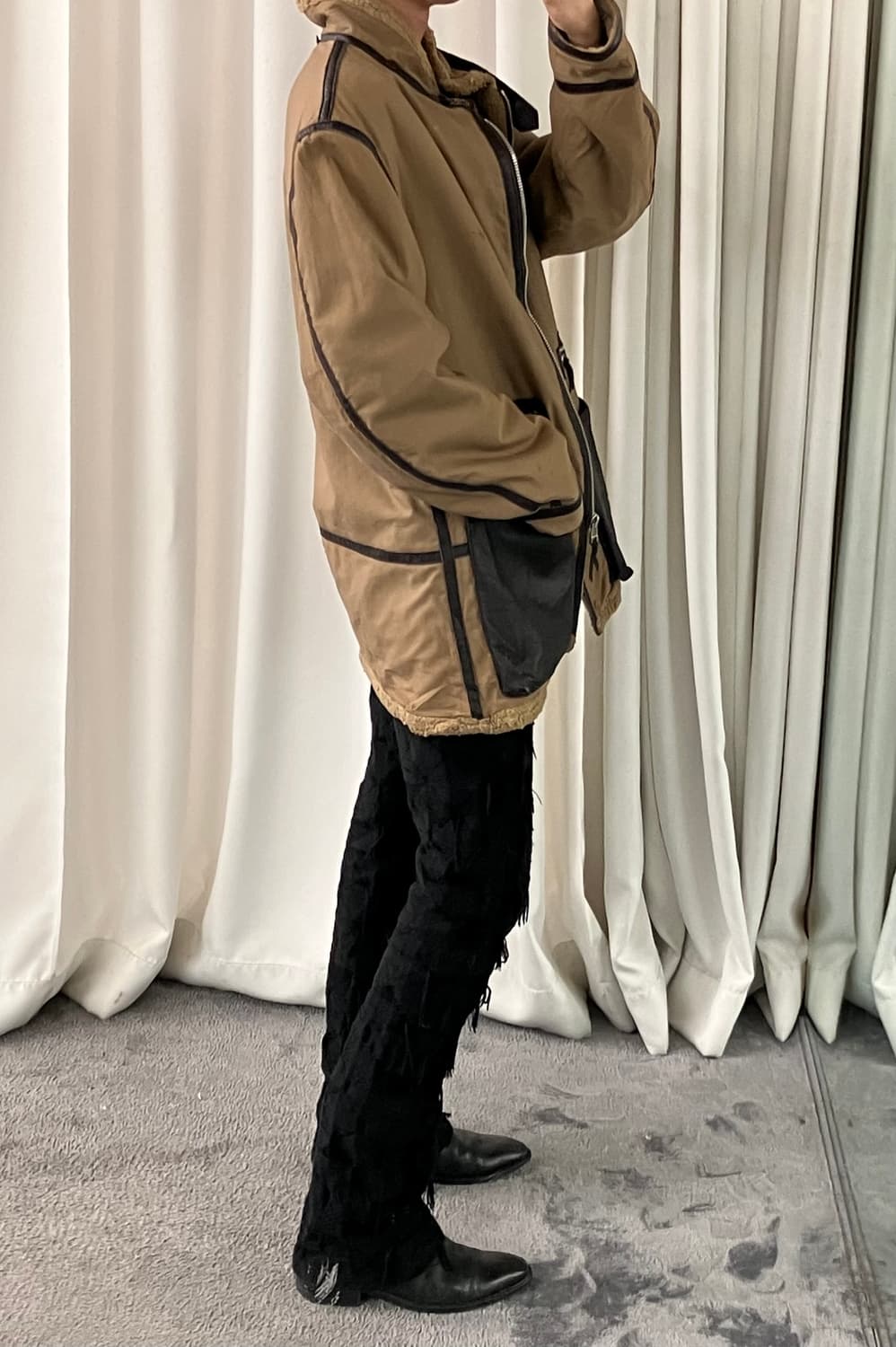 Avirex 아비렉스 레더라인 무스탕 자켓 M 상품이미지10