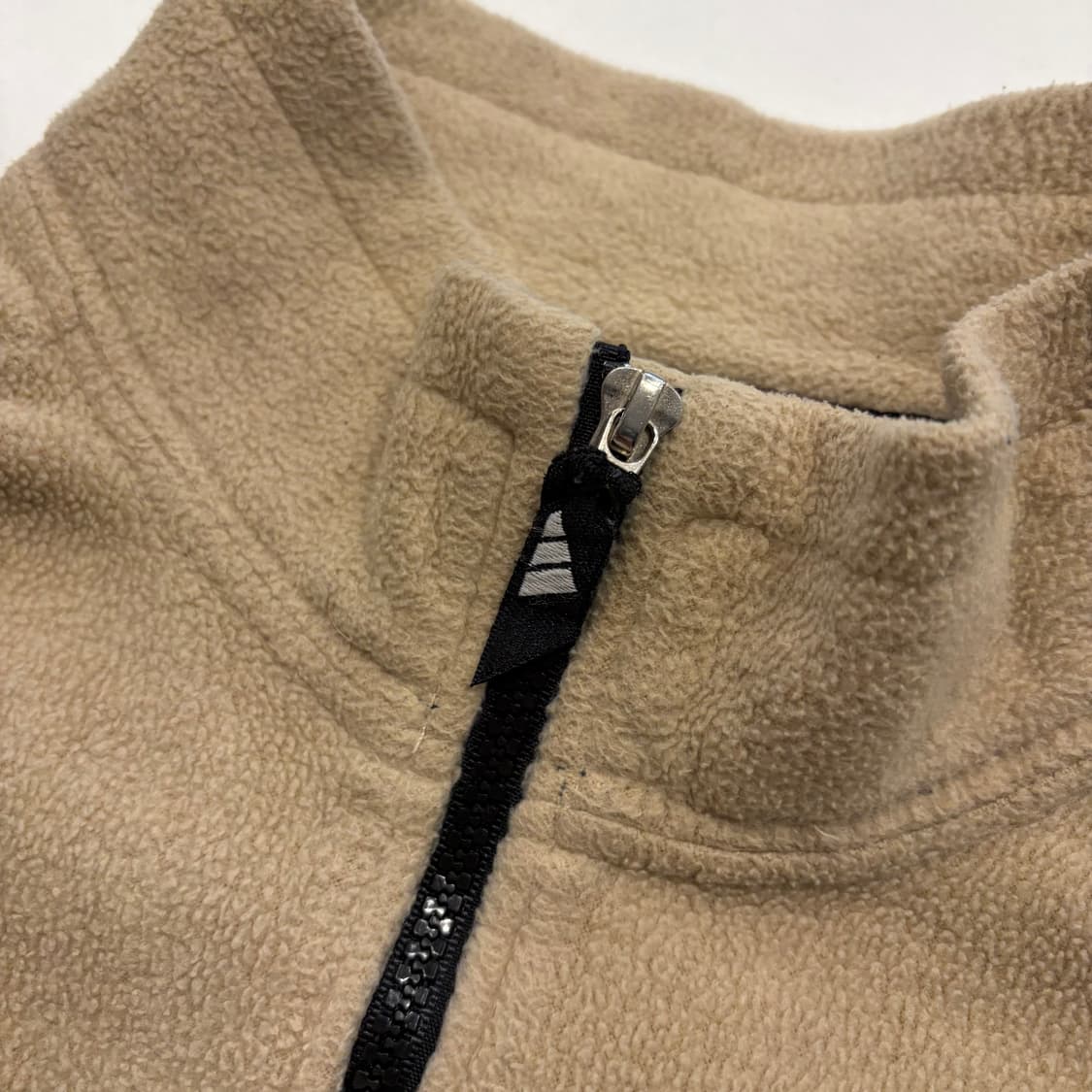 [L] 아디다스 올드 빅로고 베이지색 후리스 집업 D872 상품이미지4