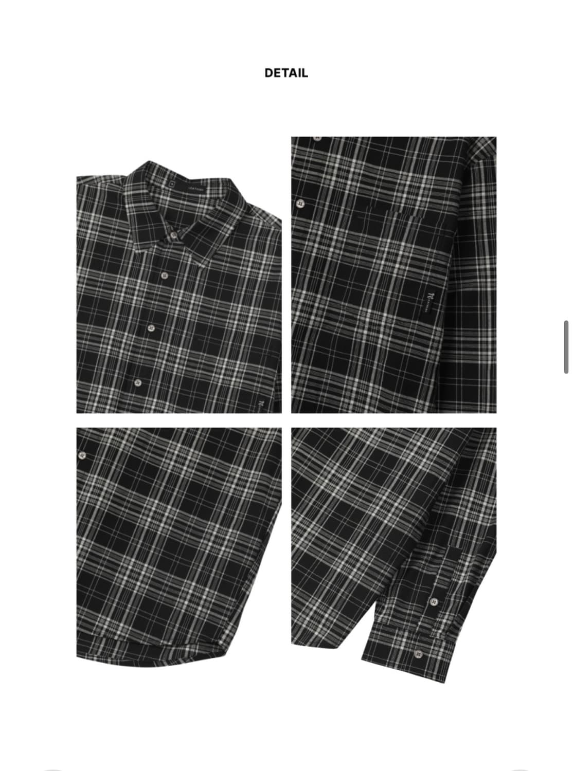 (L) 레더리 마일로 오버핏 체크 셔츠 [BLACK] 판매 상품이미지8