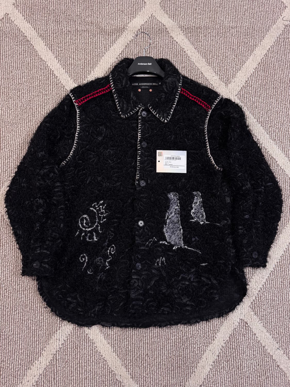 [M] 앤더슨벨 샌디 버디 엠브로이더리 셔츠 - 블랙 상품이미지5