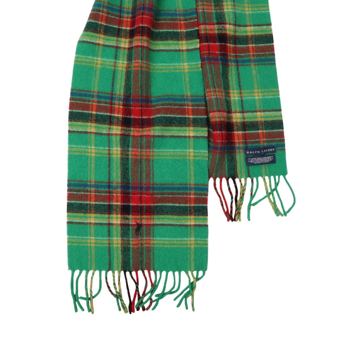 폴로 랄프로렌 그린 플레드 체크 램스울 캐시미어 머플러 상품이미지2