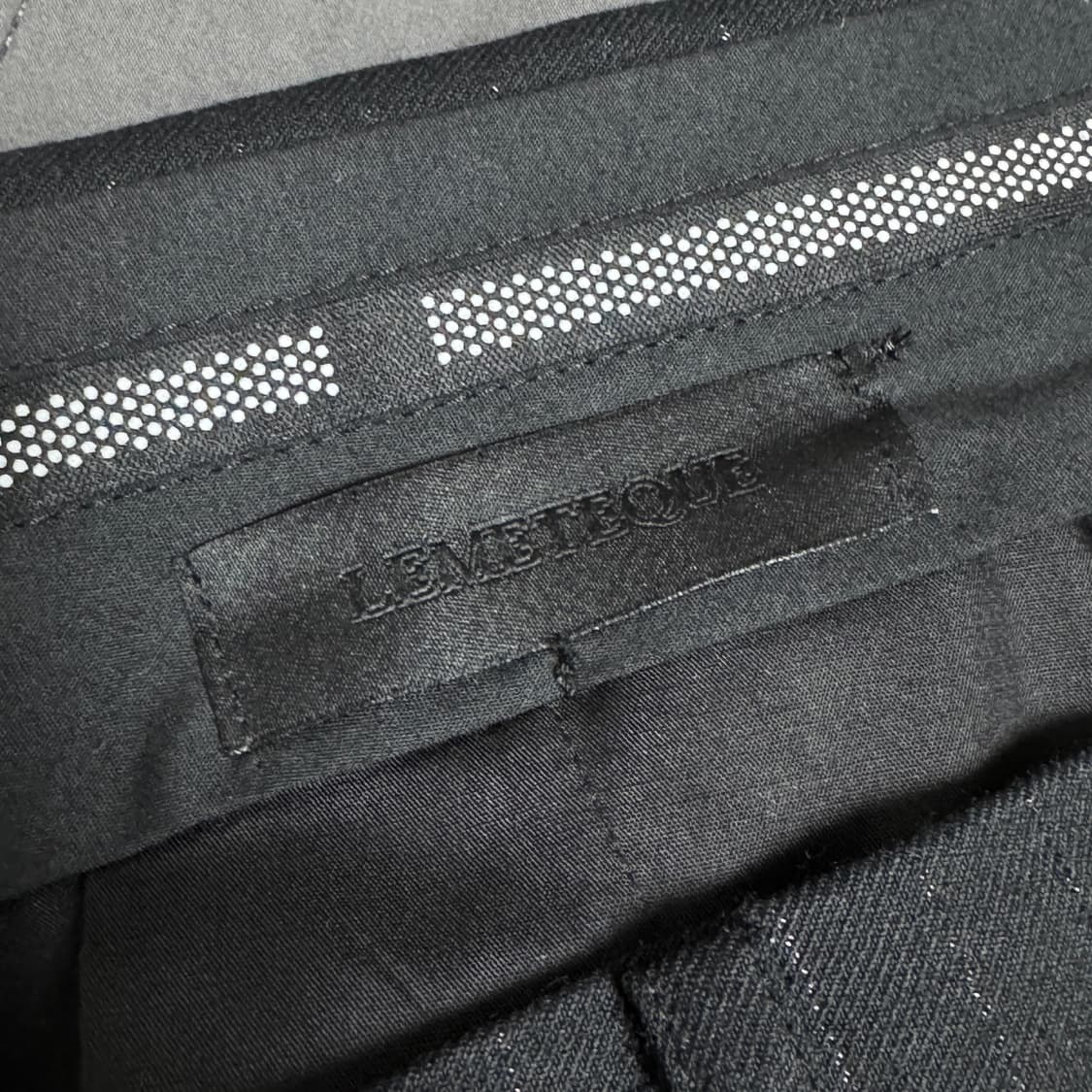 LEMETEQUE 르메테크 블랙 울 스트라이프 더블 슈트 셋업105사이즈 상품이미지7