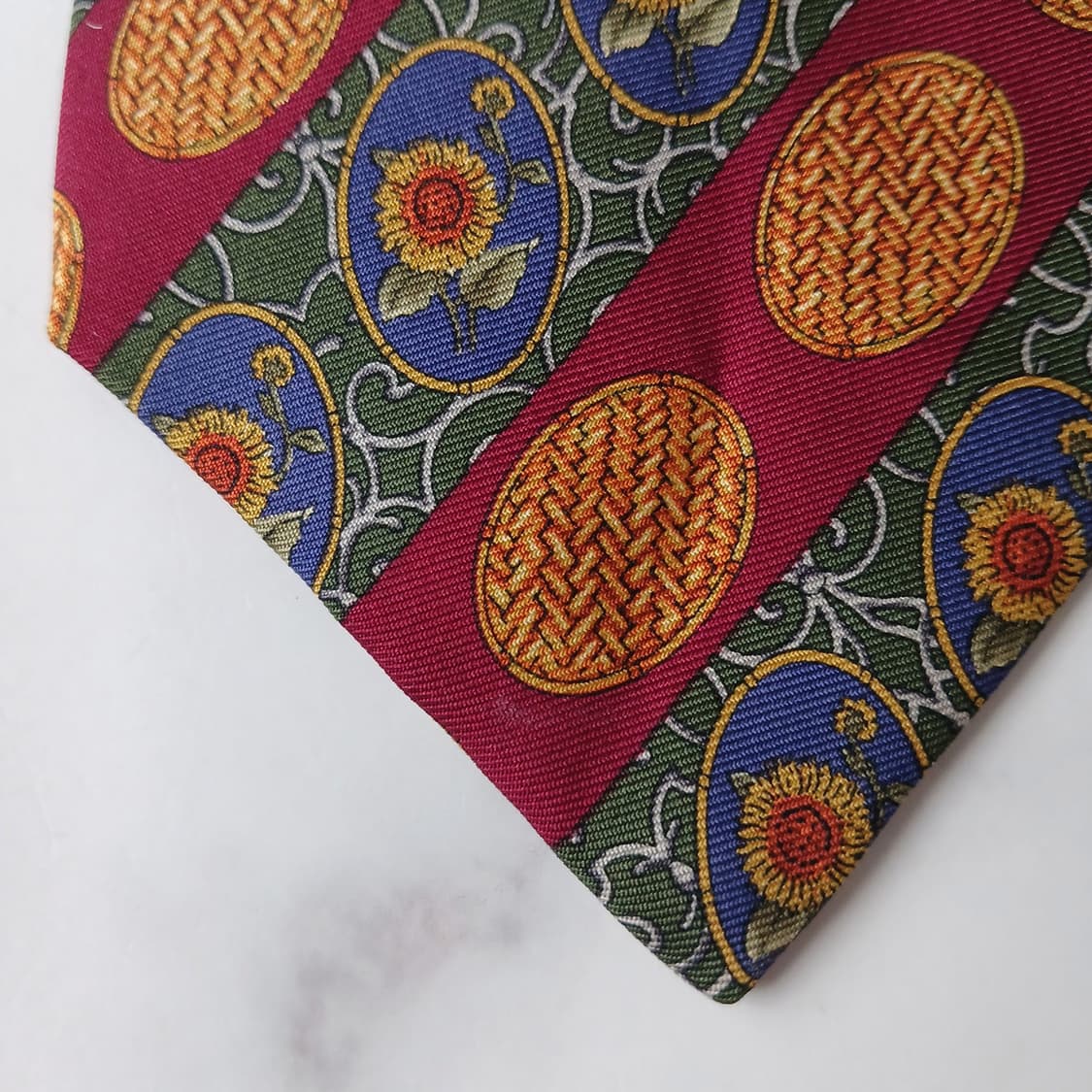 디올 실크 레드 빈티지 오너먼트 넥타이 9.8cm A등급 A19082
 상품이미지7