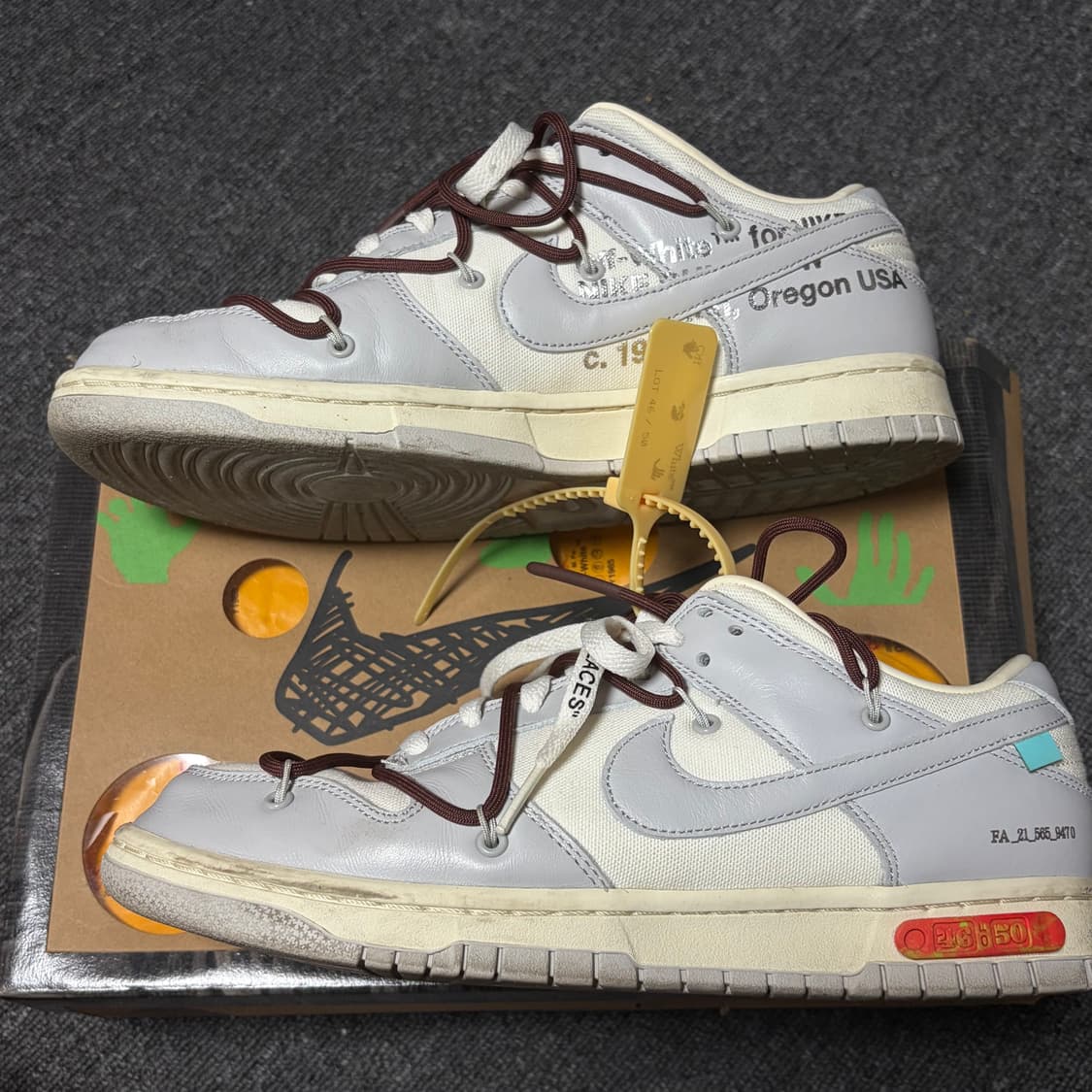 [275] 나이키 x 오프화이트 덩크 로우 더 50 - 로트 46 상품이미지2