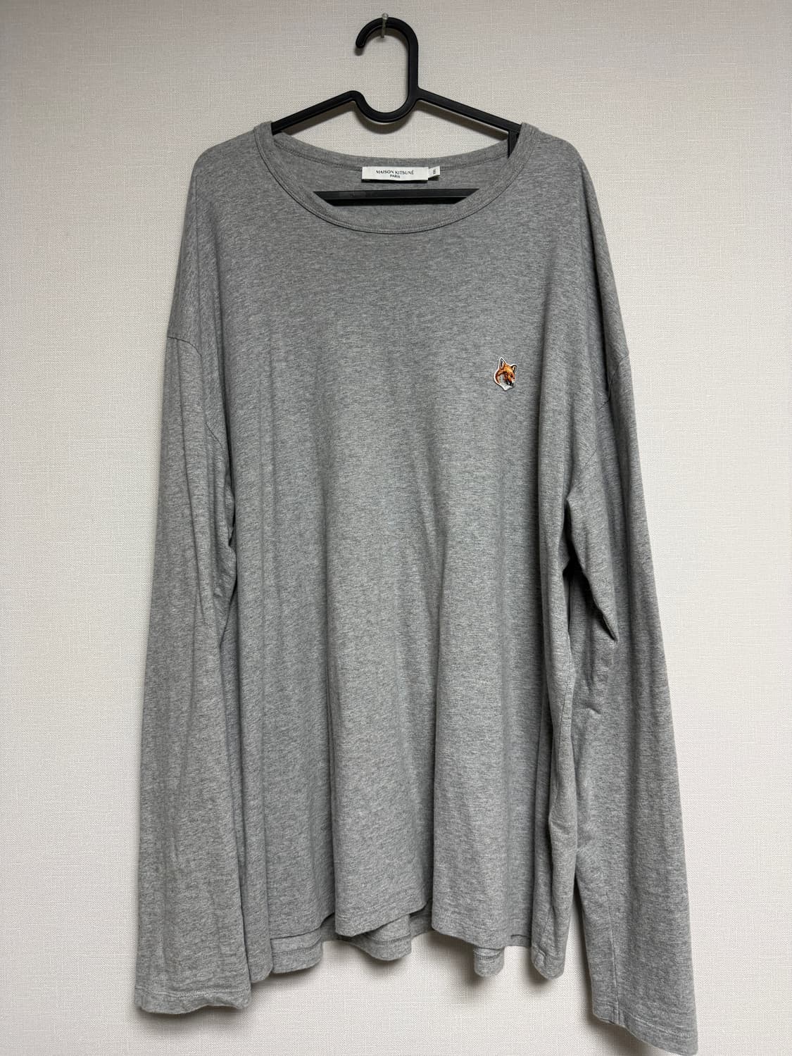 메종키츠네 폭스헤드 롱슬리브 그레이 XXL 상품이미지2