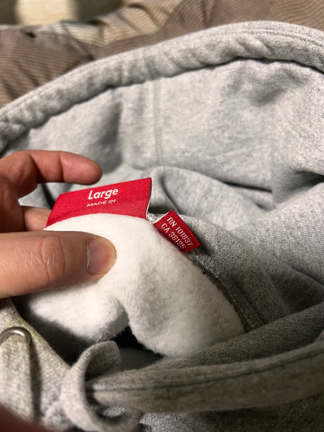 [L] 슈프림 반다나 박스로고 후드 그레이 상품이미지5