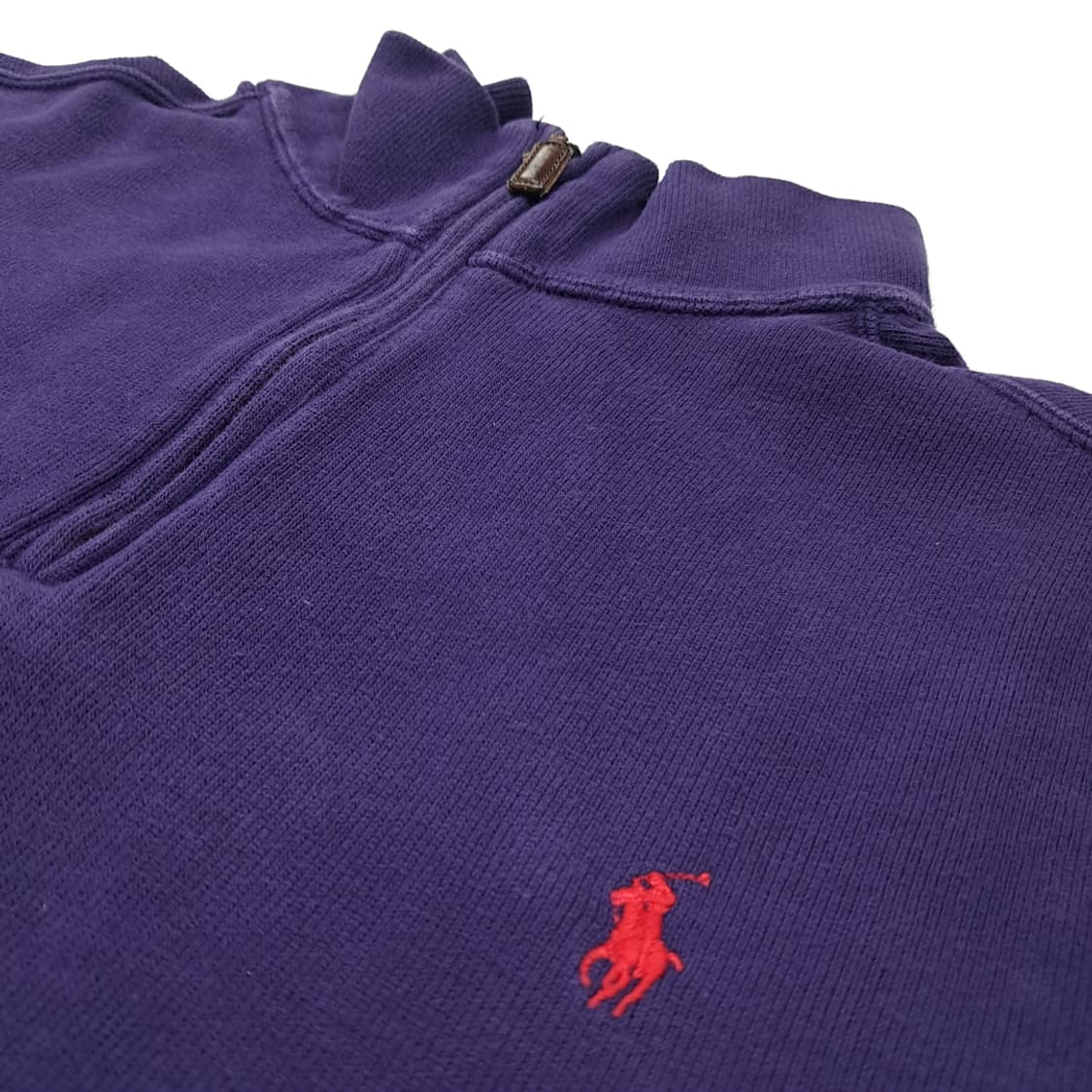 CL031 2XL 폴로 랄프로렌 90s USA 딥 퍼플 하프집업 니트  상품이미지5