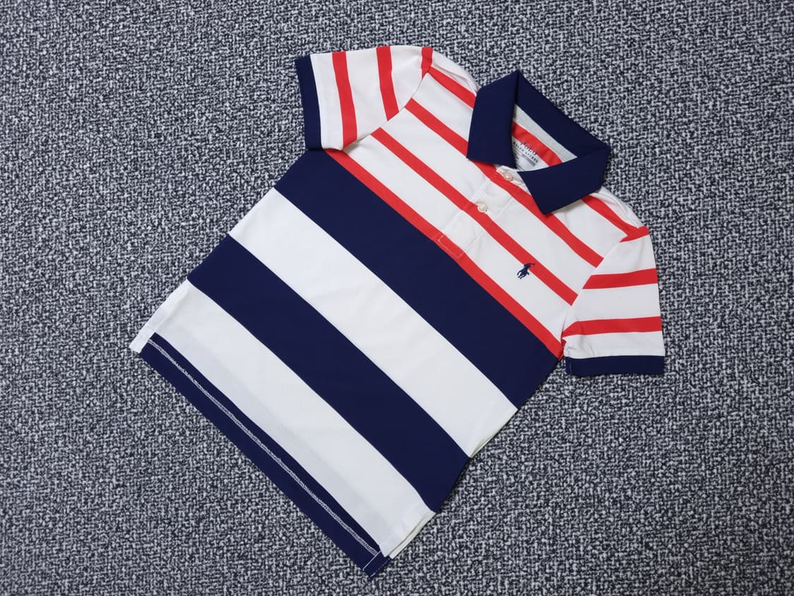 [무료배송][100]폴로 키즈 스트라이프 반팔티 카라티 상품이미지3