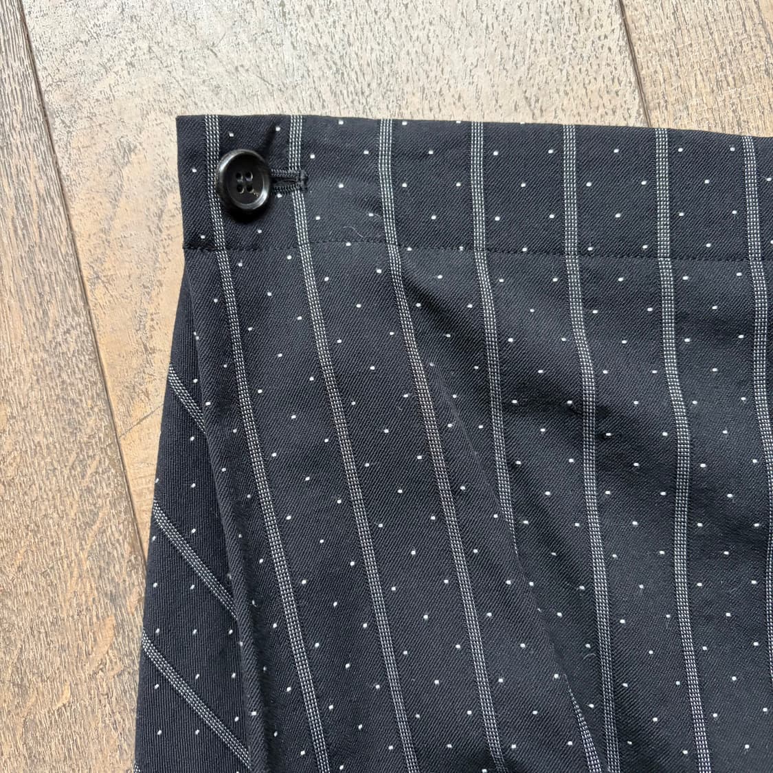 Dot Stripe Asymmetry Shirring Skirt 상품이미지4