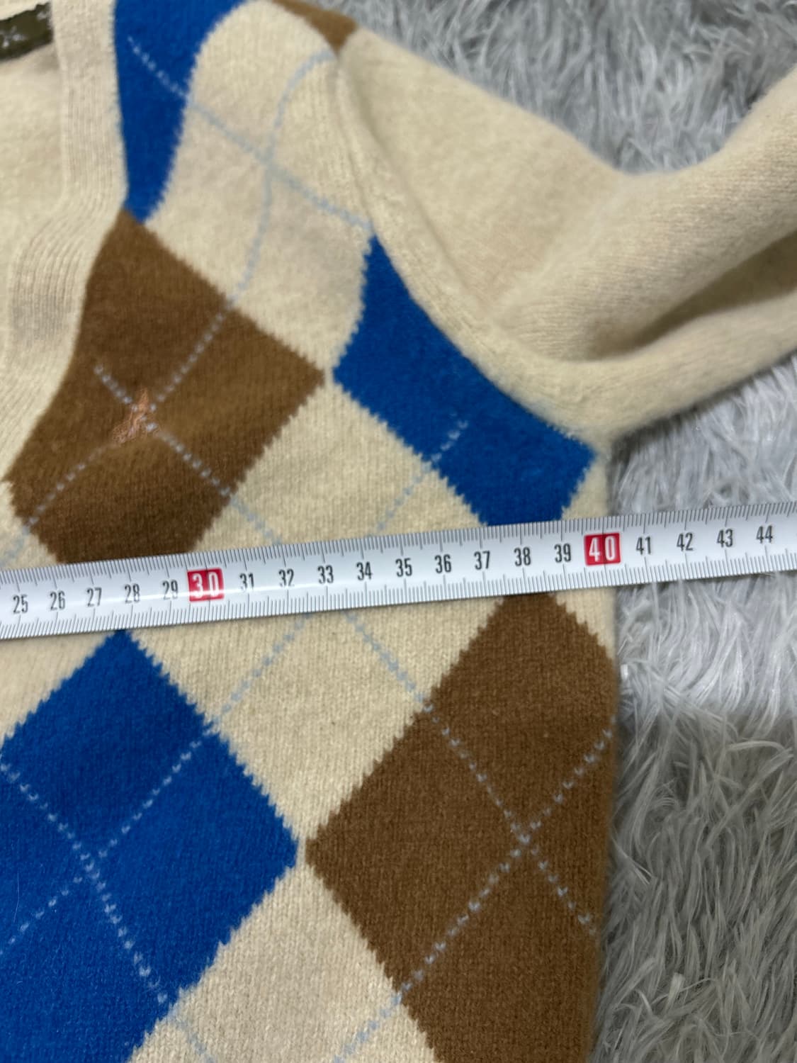 빈폴 베이지 아가일 니트 가디건(xs) 상품이미지5