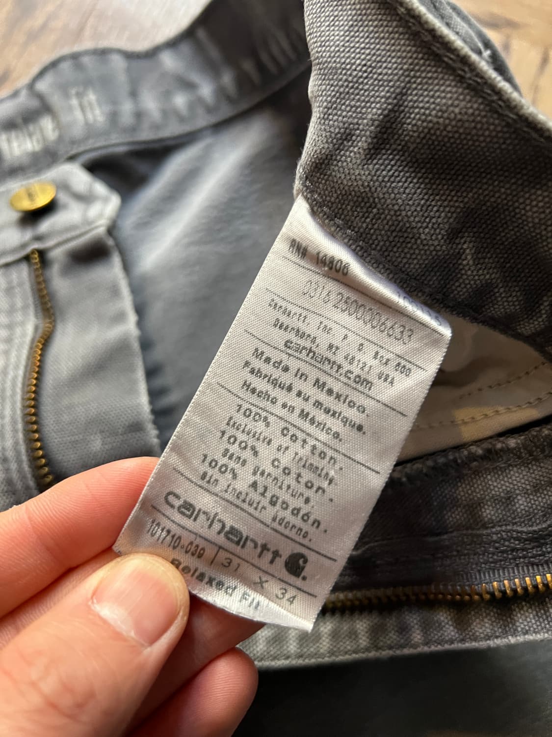 [31]칼하트 USA 더티워싱 그레이 싱글니 워크 팬츠 상품이미지8