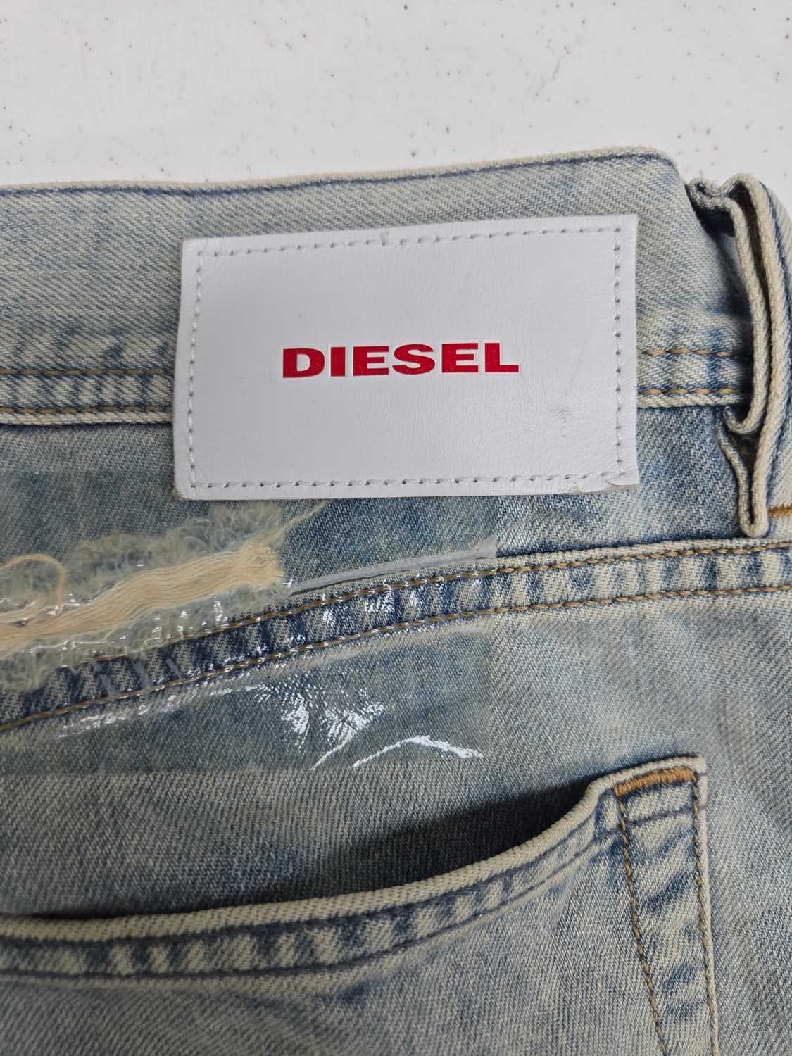 디젤 워싱 데님 청바지 테이핑 데미지진 상품이미지6