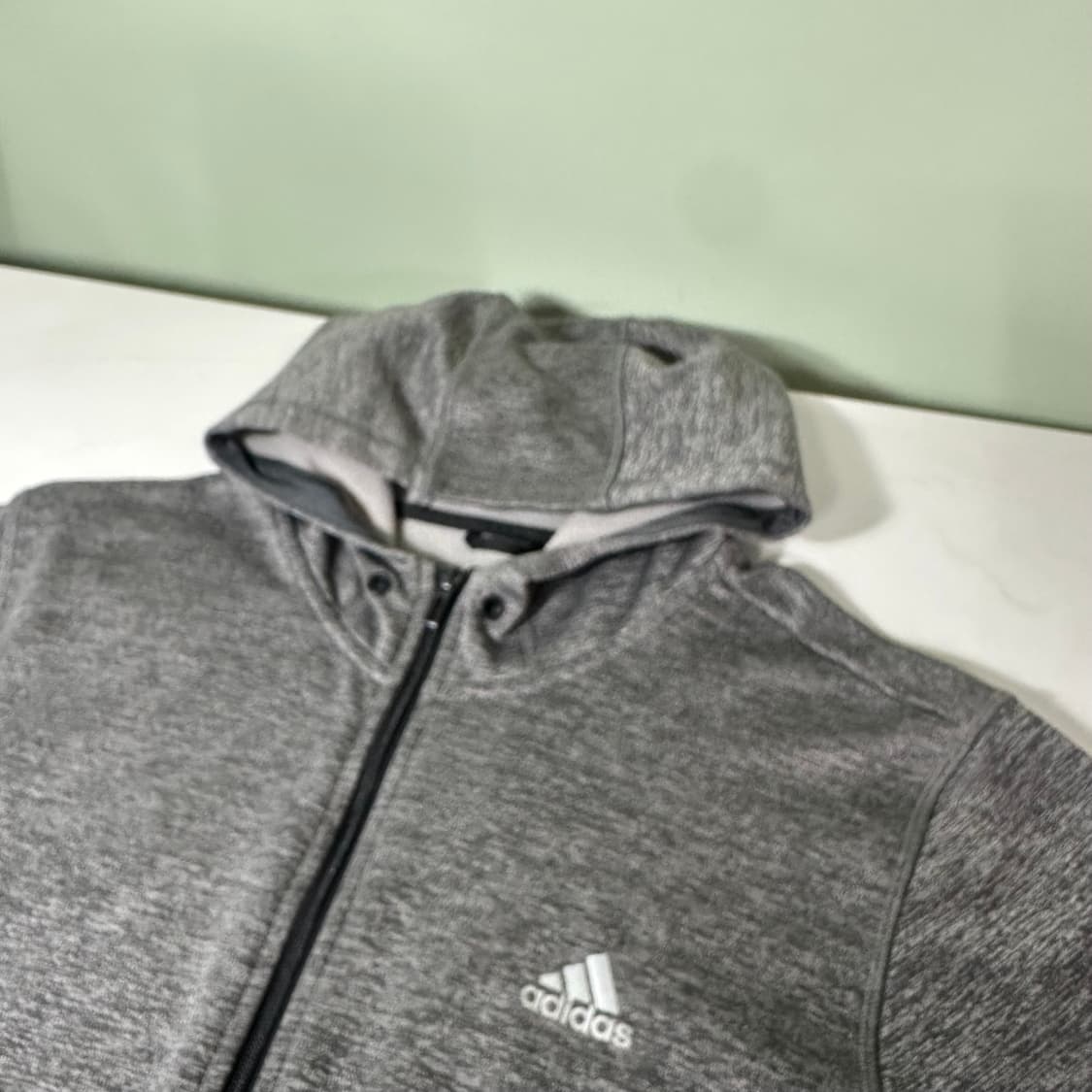 XL 아디다스 진그레이 CLIMAWARM 스카치로고 폴리 트레이닝 후드집 상품이미지1