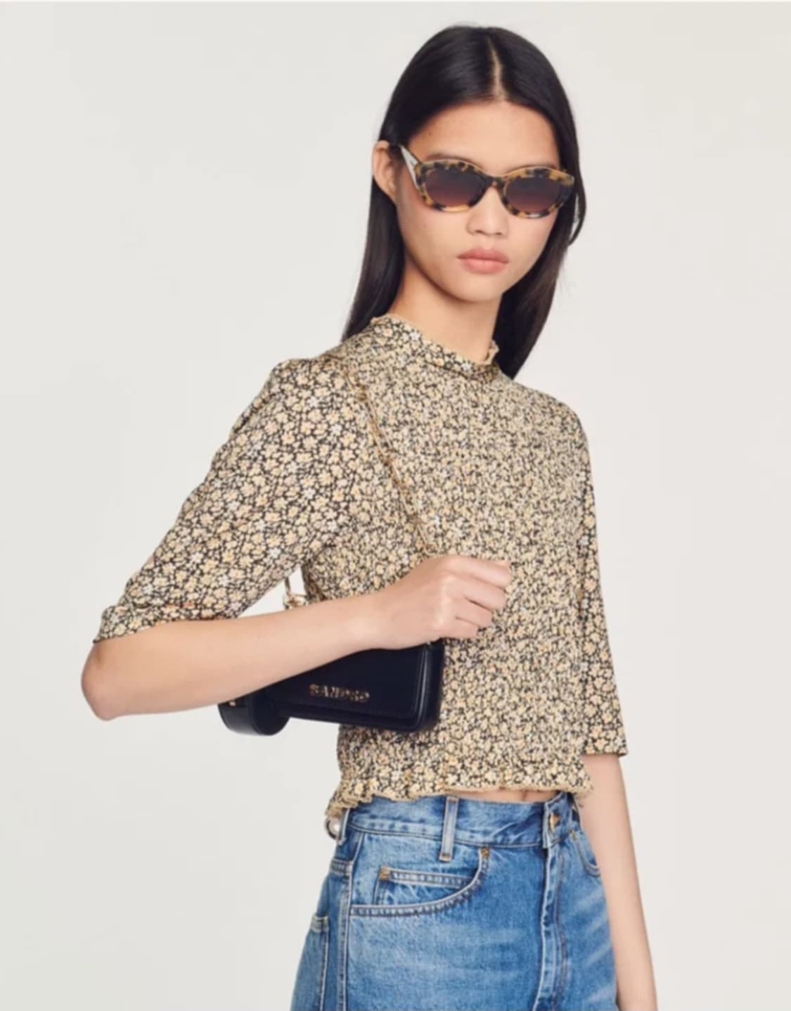 산드로 스모크밴드 블라우스 3사이즈 상품이미지1