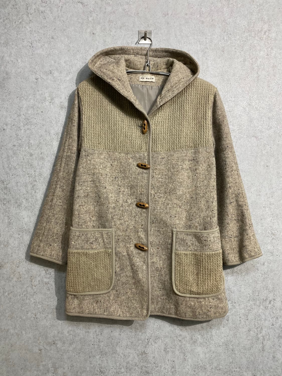[M] PO•ROOK 재팬메이드 더플 후드 니트 코트 상품이미지2
