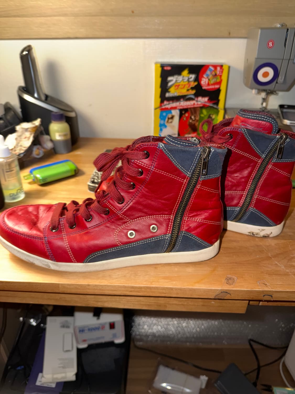 로빈스진 레드 레더하이탑 상품이미지3