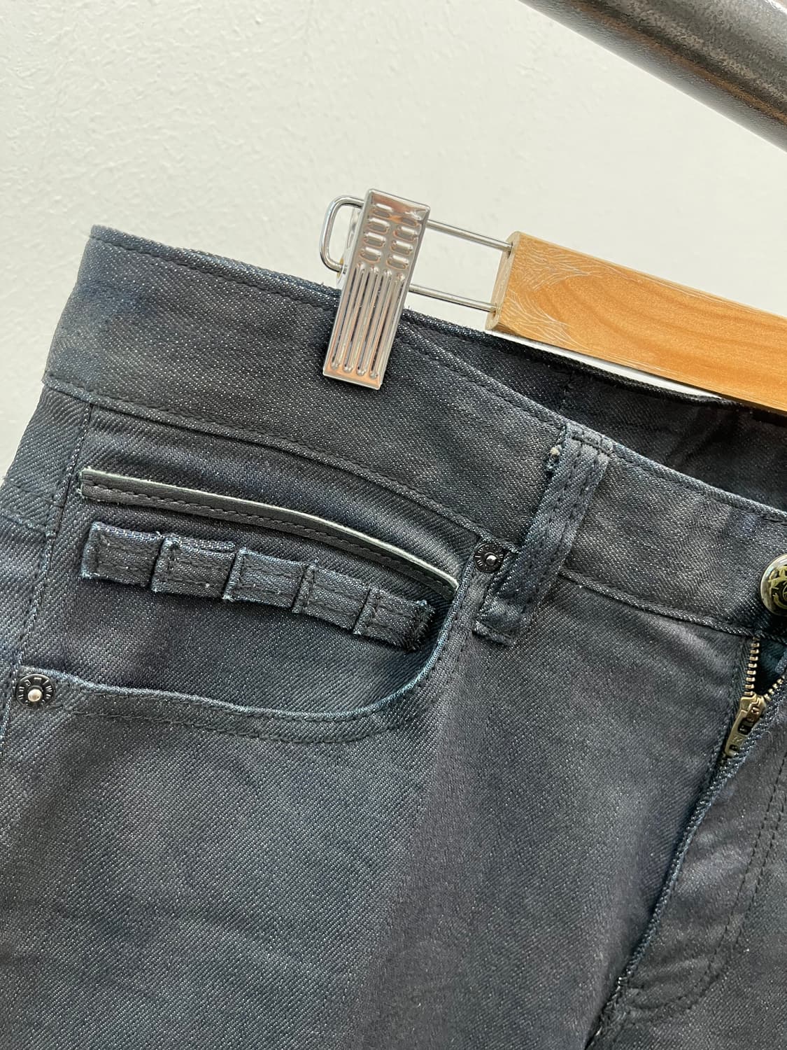 33-34) 우영미 레더배색 코팅진  상품이미지5