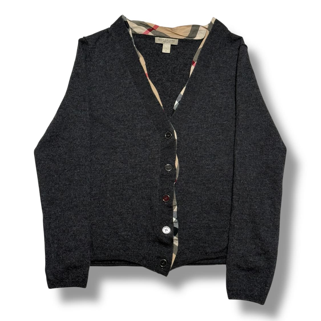 Burberry 브릿 100% 울 그레이 노바체크 여성 가디건 상품이미지1