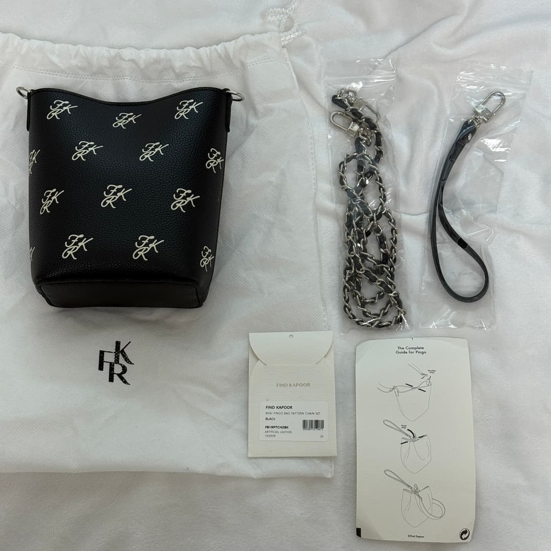 파인드카푸어 미니핑고백 패턴 체인 세트 - 블랙 상품이미지3
