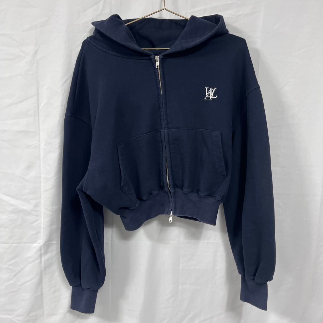 우알롱 시그니처 크롭 후드집업 상품이미지1