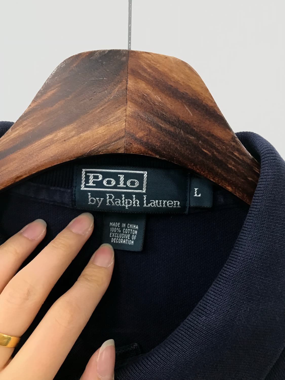 폴로 랄프로렌 자수로고 네이비 긴팔 카라티 상품이미지4