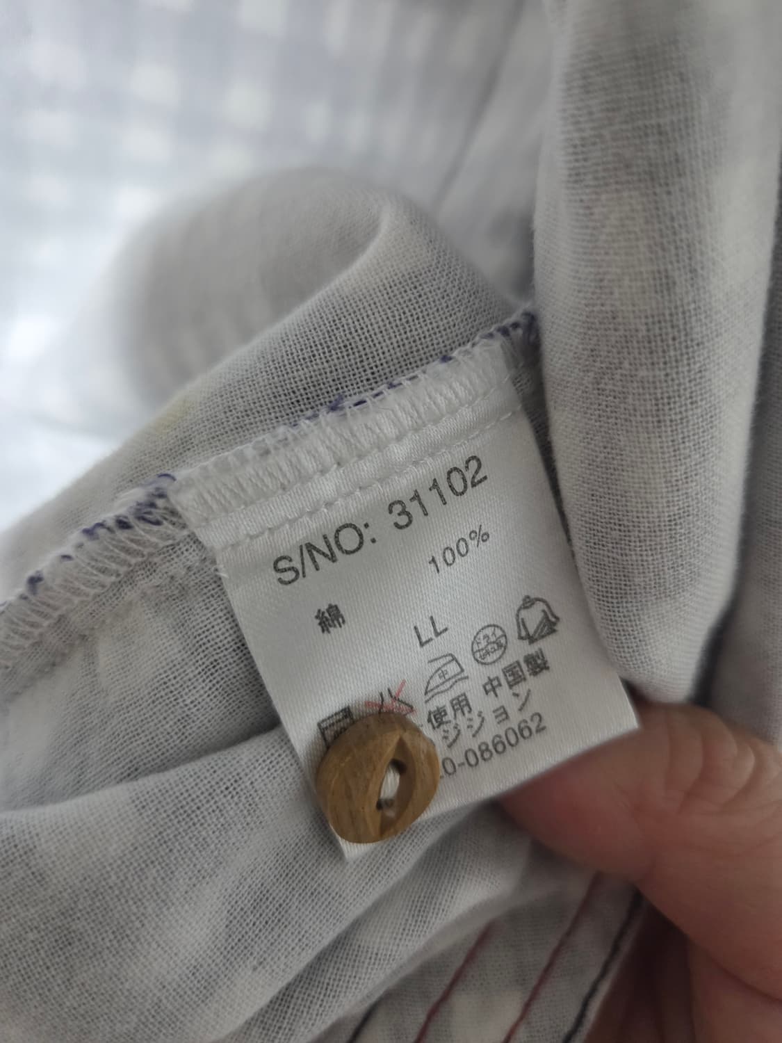 거즈 코튼 고양이 자수 깅엄체크 셔츠 상품이미지8