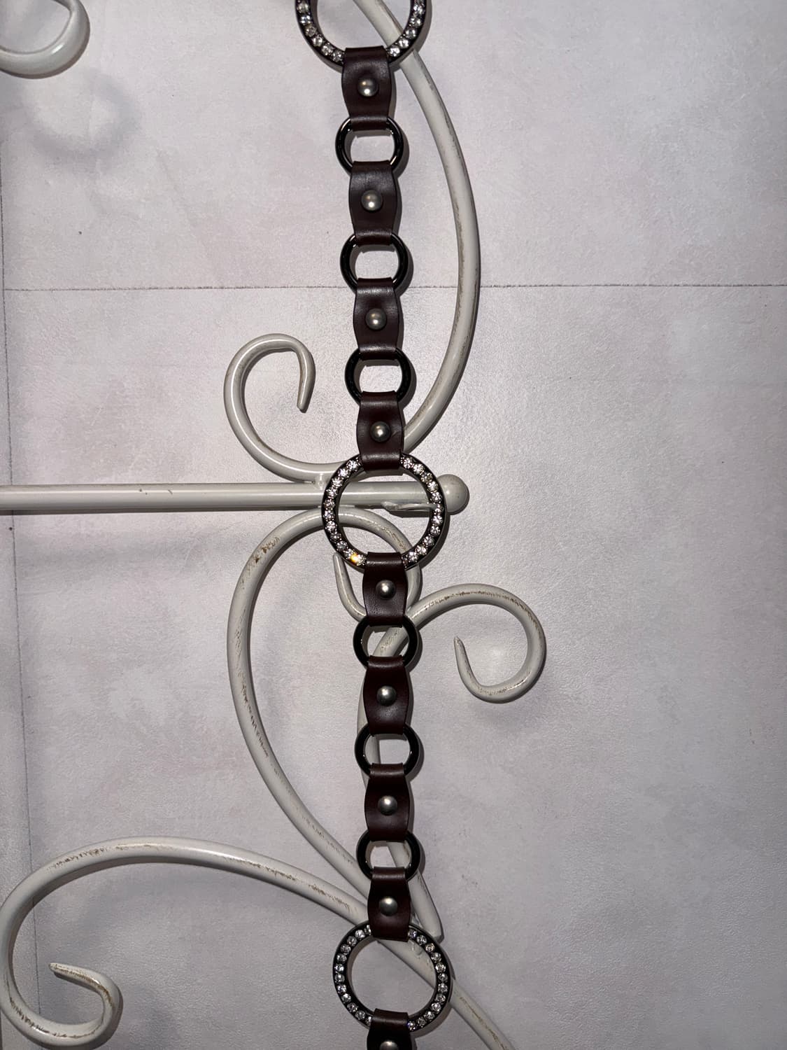 Dark brown cubic ring chain belt 상품이미지6