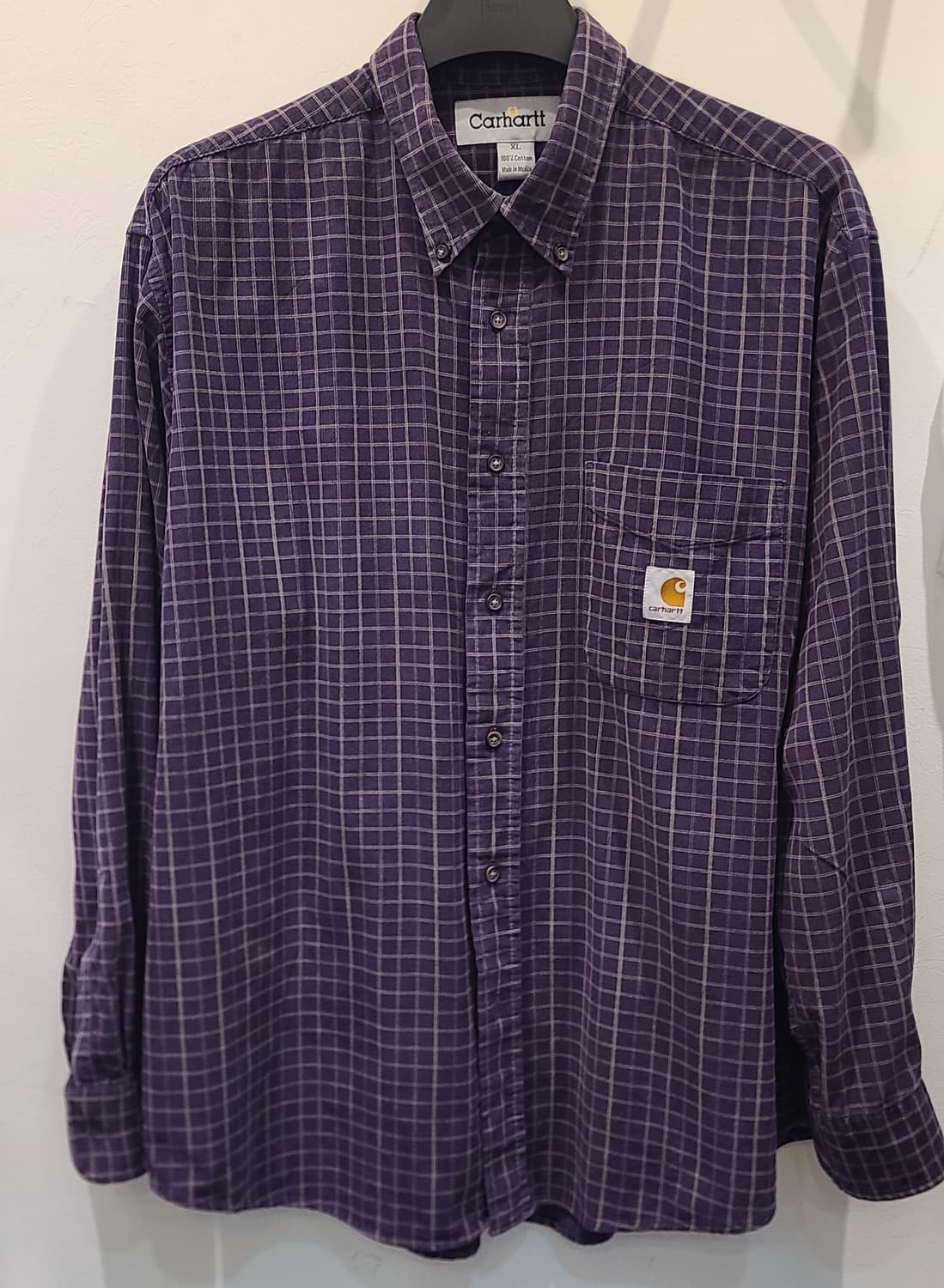 칼하트 코듀로이 체크 패턴 긴팔 셔츠  상품이미지1