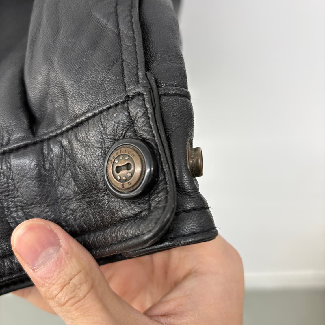 블랙 레더 양가죽 자켓 점퍼 남성XL 상품이미지6