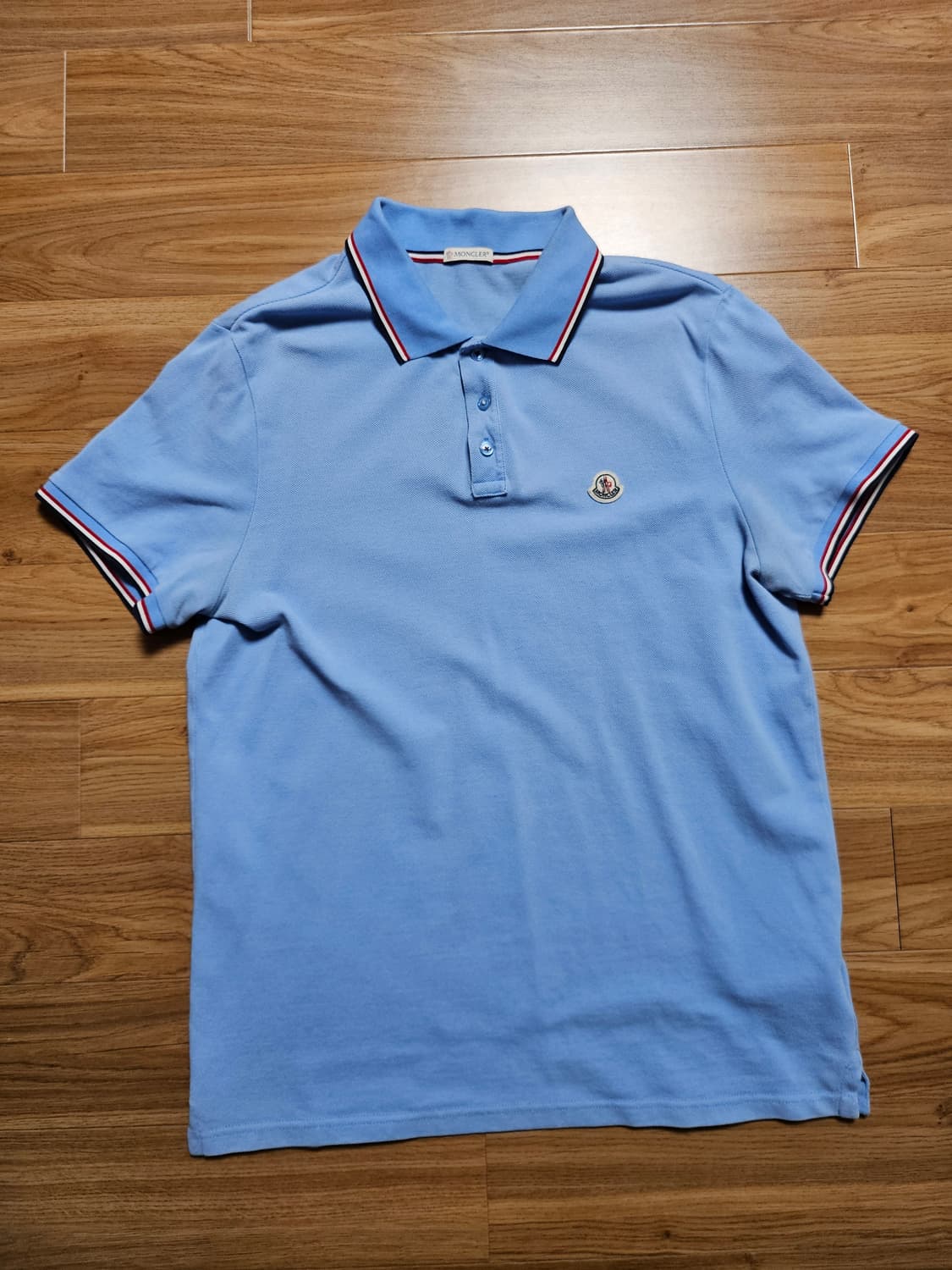 몽클레어 하늘색 반팔 카라티 xl 상품이미지3