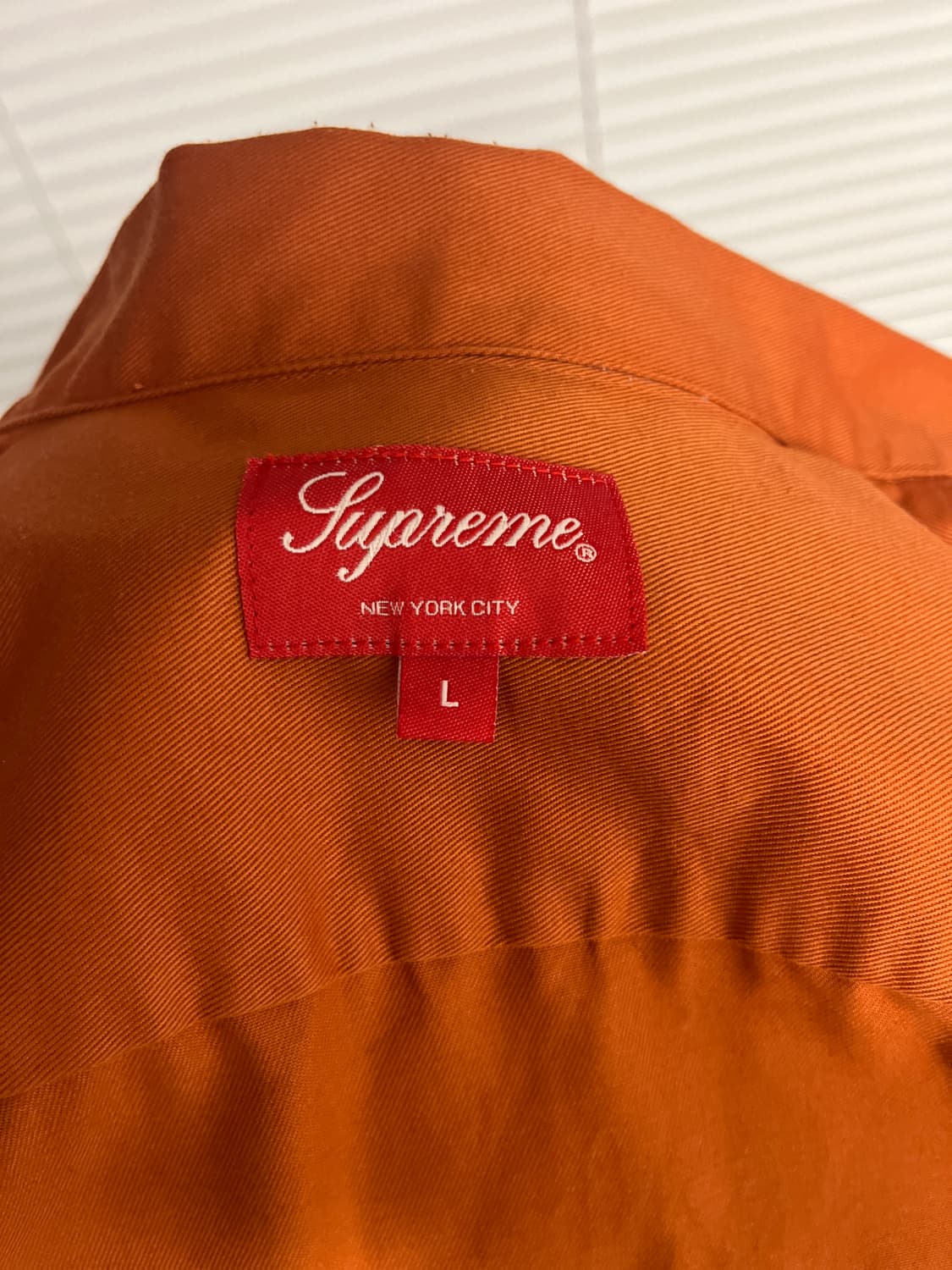 슈프림 SUPREME 오렌지 WASTE 자수 워크셔츠 L 상품이미지7