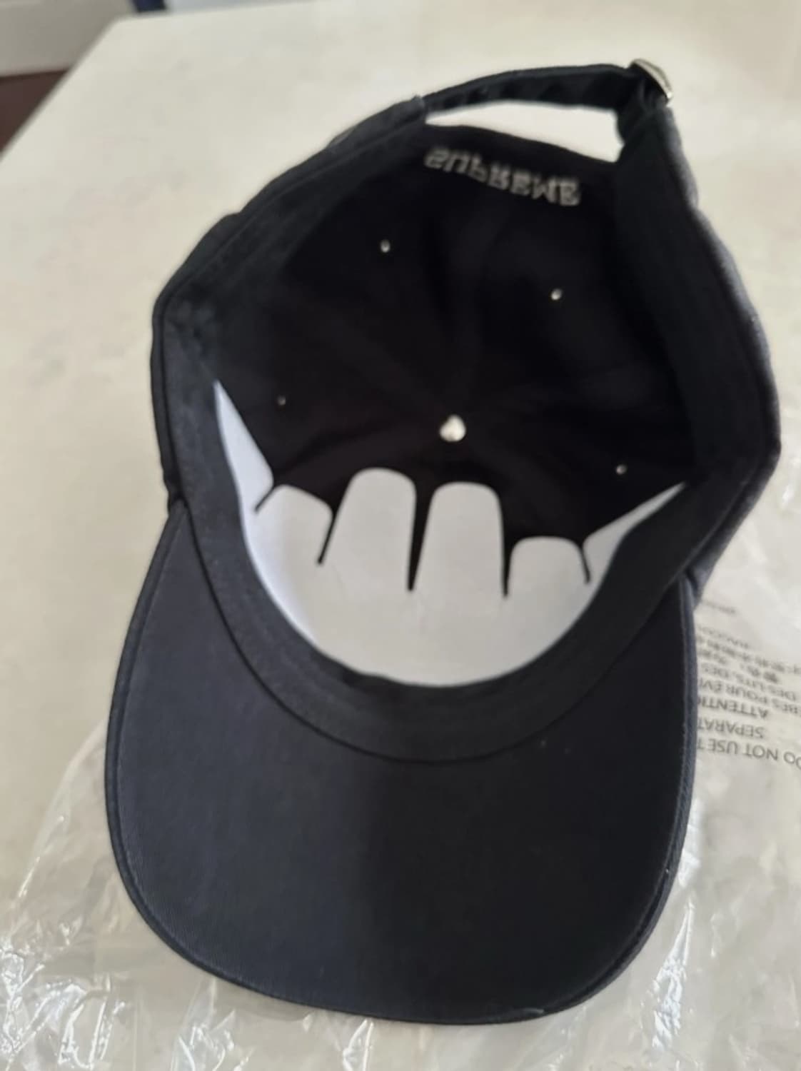 25SS 슈프림 레더 앱릭 6 패널 캡 블랙 새상품 상품이미지6