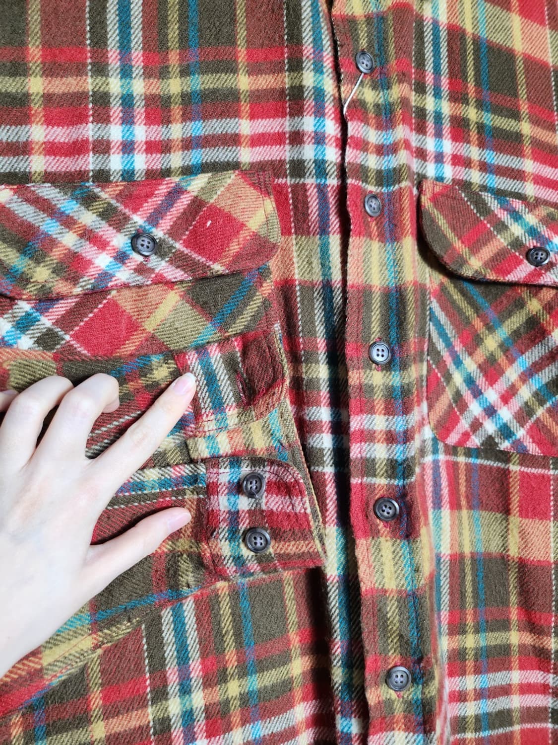 L 빈티지 체크 셔츠 상품이미지3