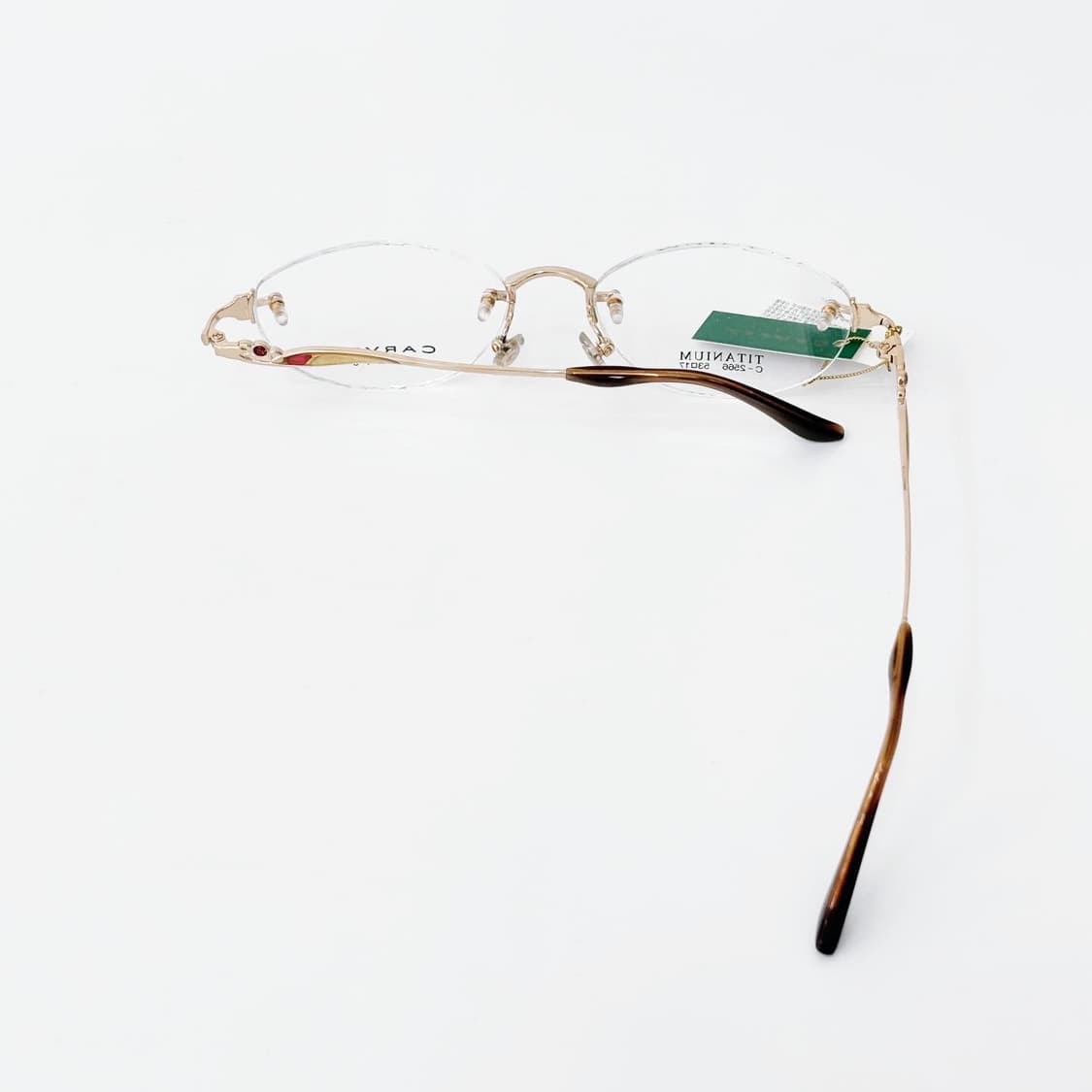 키지클럽 CARVEN 골드 포인트 무테 데드스탁 빈티지안경 상품이미지3