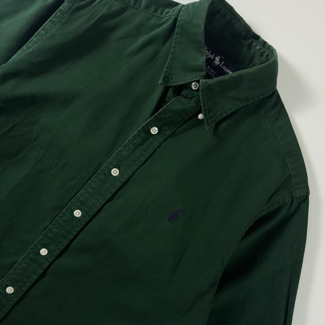 Polo 폴로 랄프로렌 90‘s 딥그린 헤지 코튼 셔츠 상품이미지3