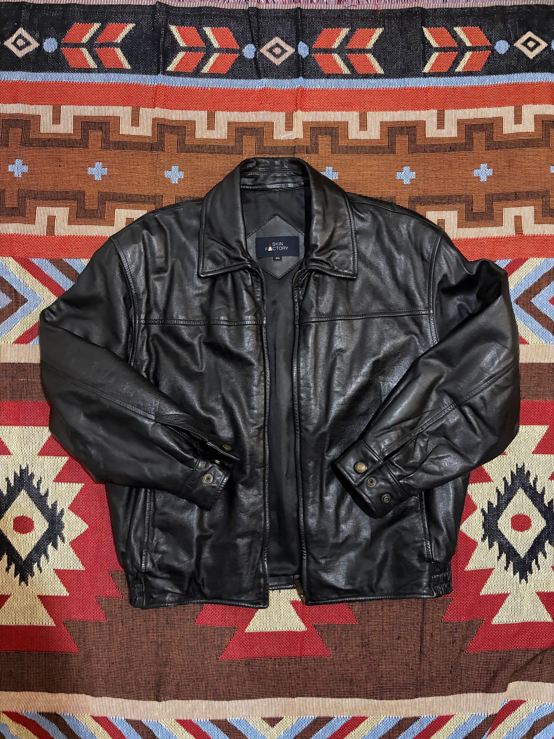 100) 소가죽 퍼 봄버 가죽자켓 상품이미지2