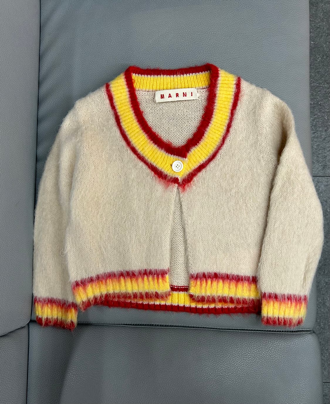 마르니 스트라이프 트리밍 모헤어 블렌드 크롭 가디건(40) 상품이미지3