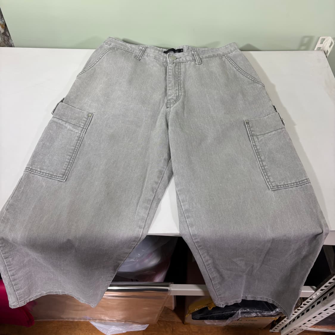 33 VTG 그레이 와이드핏 카고 데님팬츠 상품이미지2