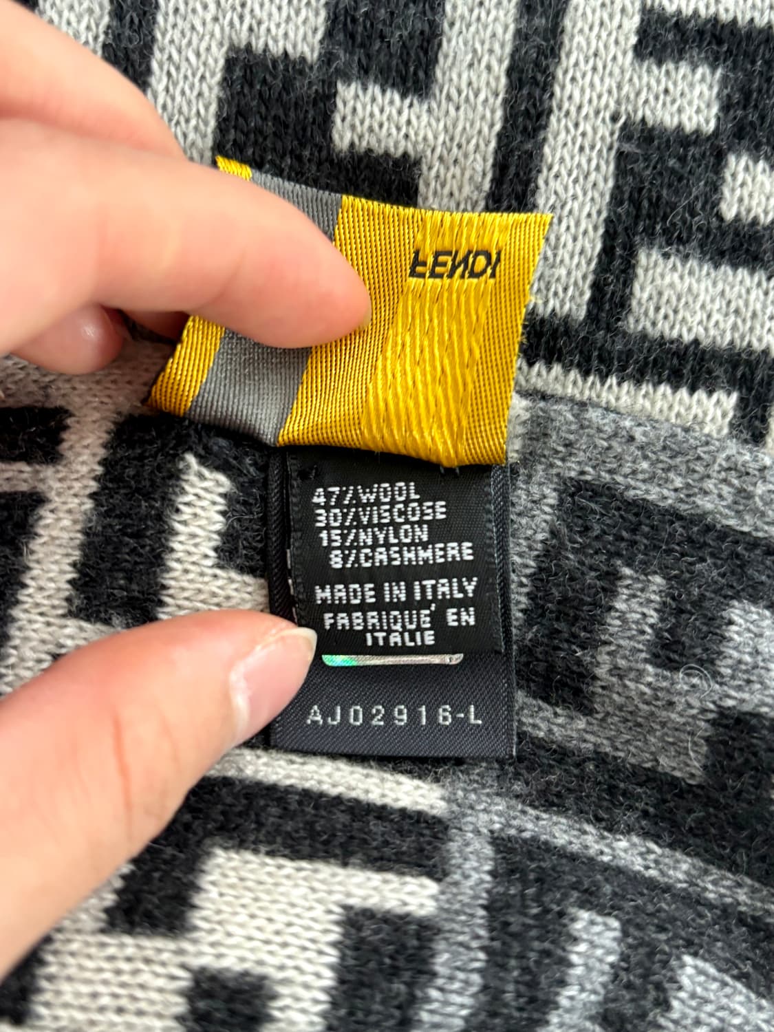 Fendi 펜디 FF 로고 주카 패턴 울 캐시미어 머플러 상품이미지2