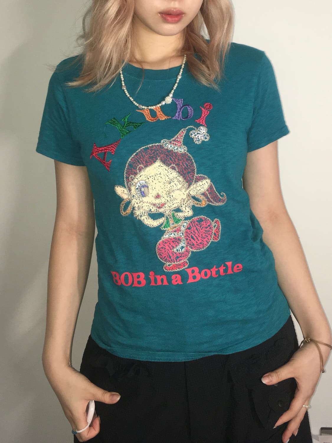 jpn vintage bluegreen akubi t shirt 상품이미지3