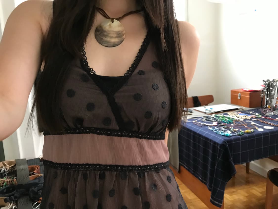vintage see-through dot one-piece 상품이미지1