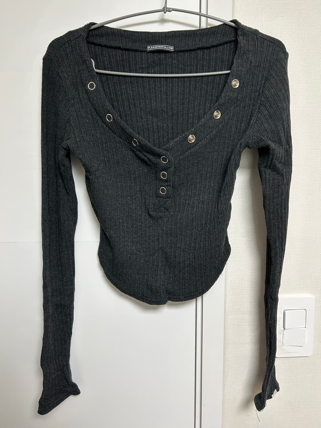 플리즈노팔로우 버니탑 차콜 상품이미지3