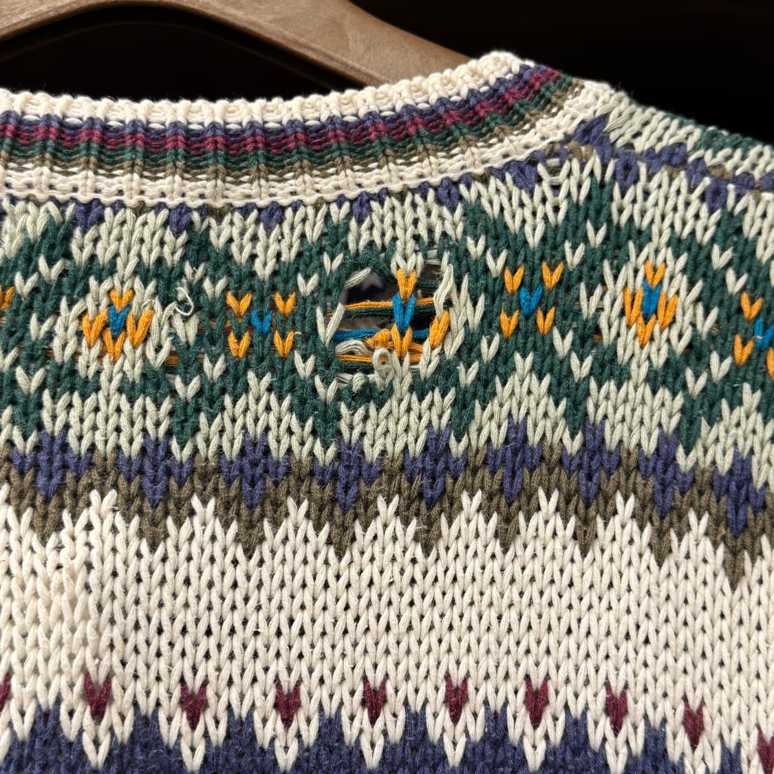 90s 울리치 네이티브 패턴 짜임 빈티지 인디언 에스닉 패턴 니트 상품이미지8