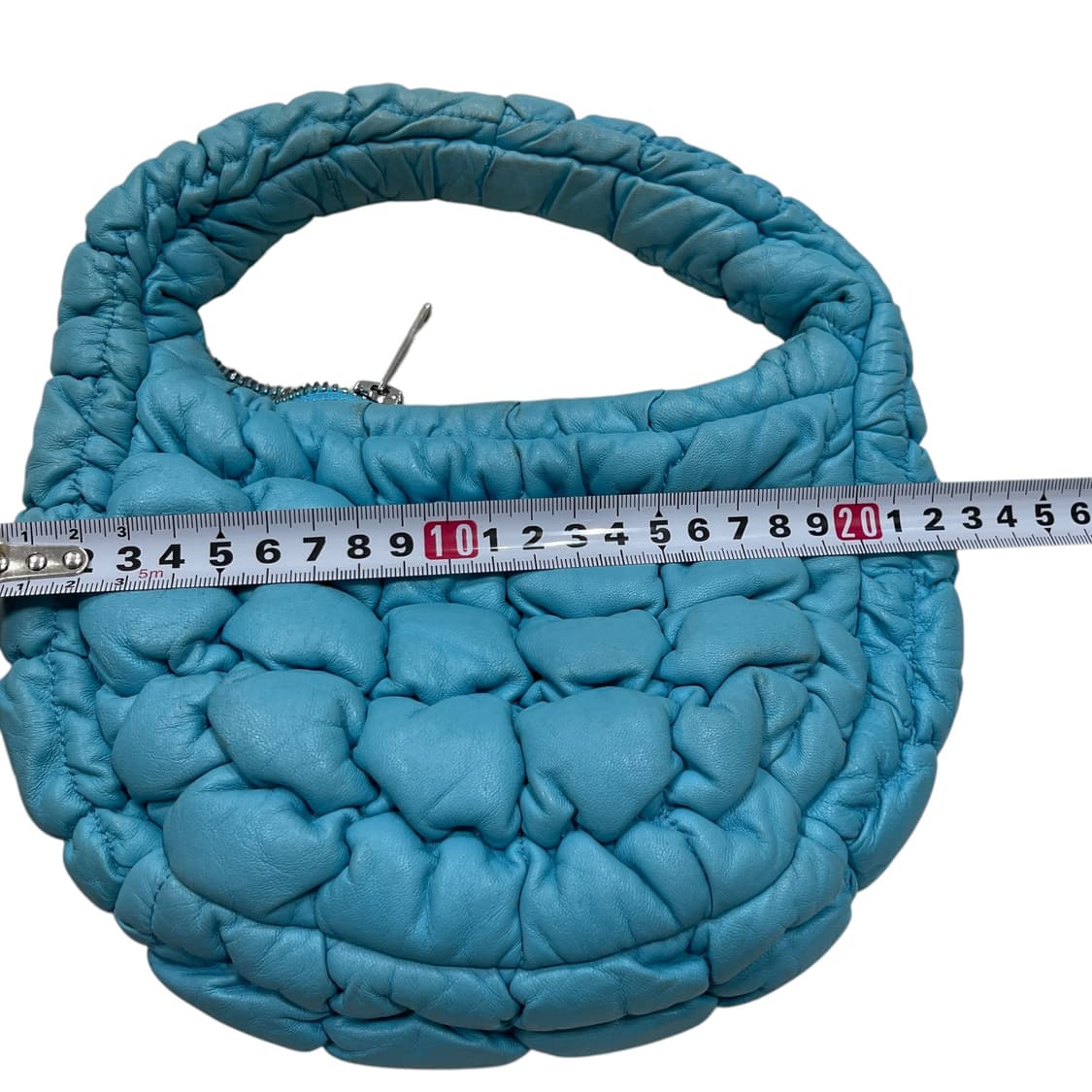 COS 코스 퀄티드 미니백 레더 터콰이즈 블루 가방 상품이미지9