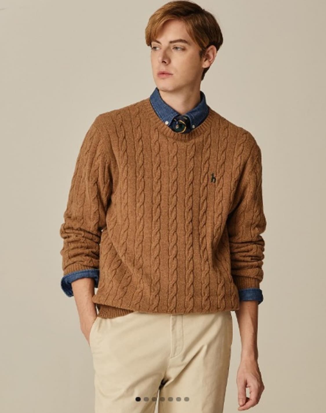 헤지스 퍼피 자수 크루넥 울 니트 상품이미지9