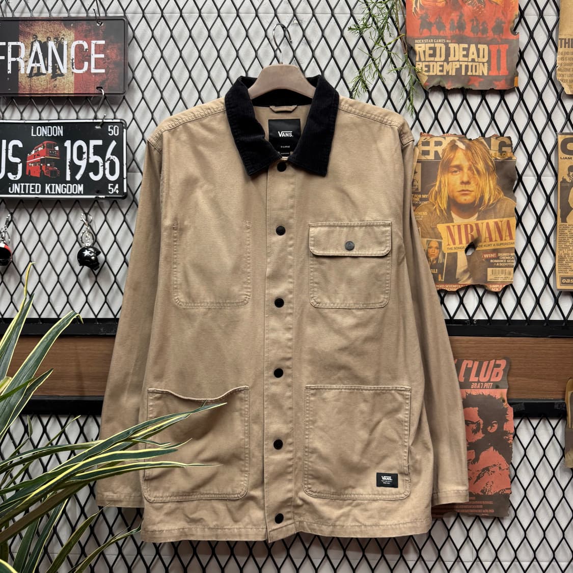 반스 워크웨어 코튼 초어자켓 전면 포켓 포인트 베이지 상품이미지1