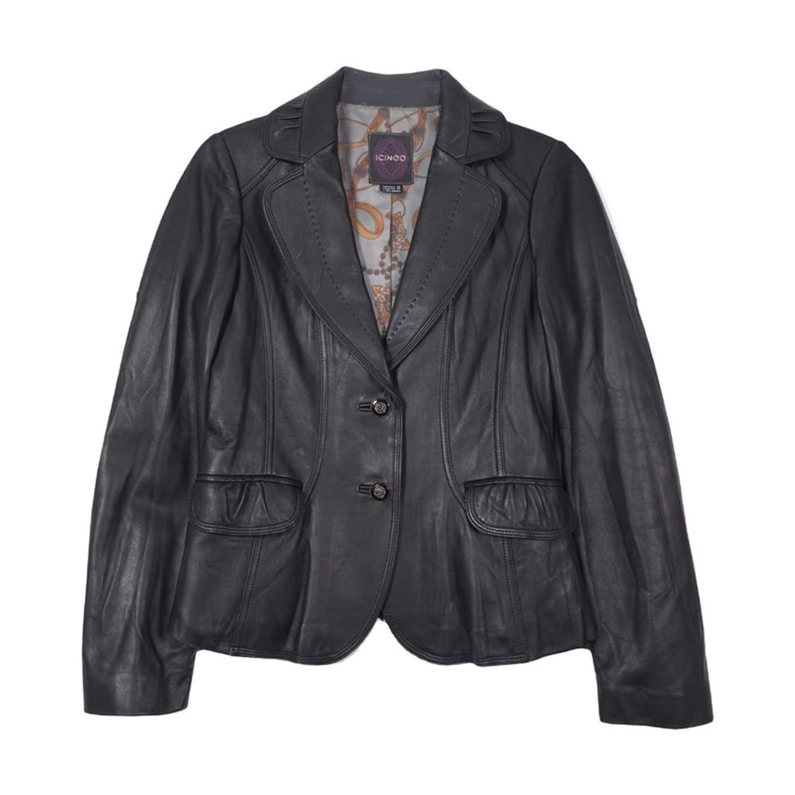 ICINOO 페미닌 셔링 양가죽 블레이저 자켓 55 상품이미지1