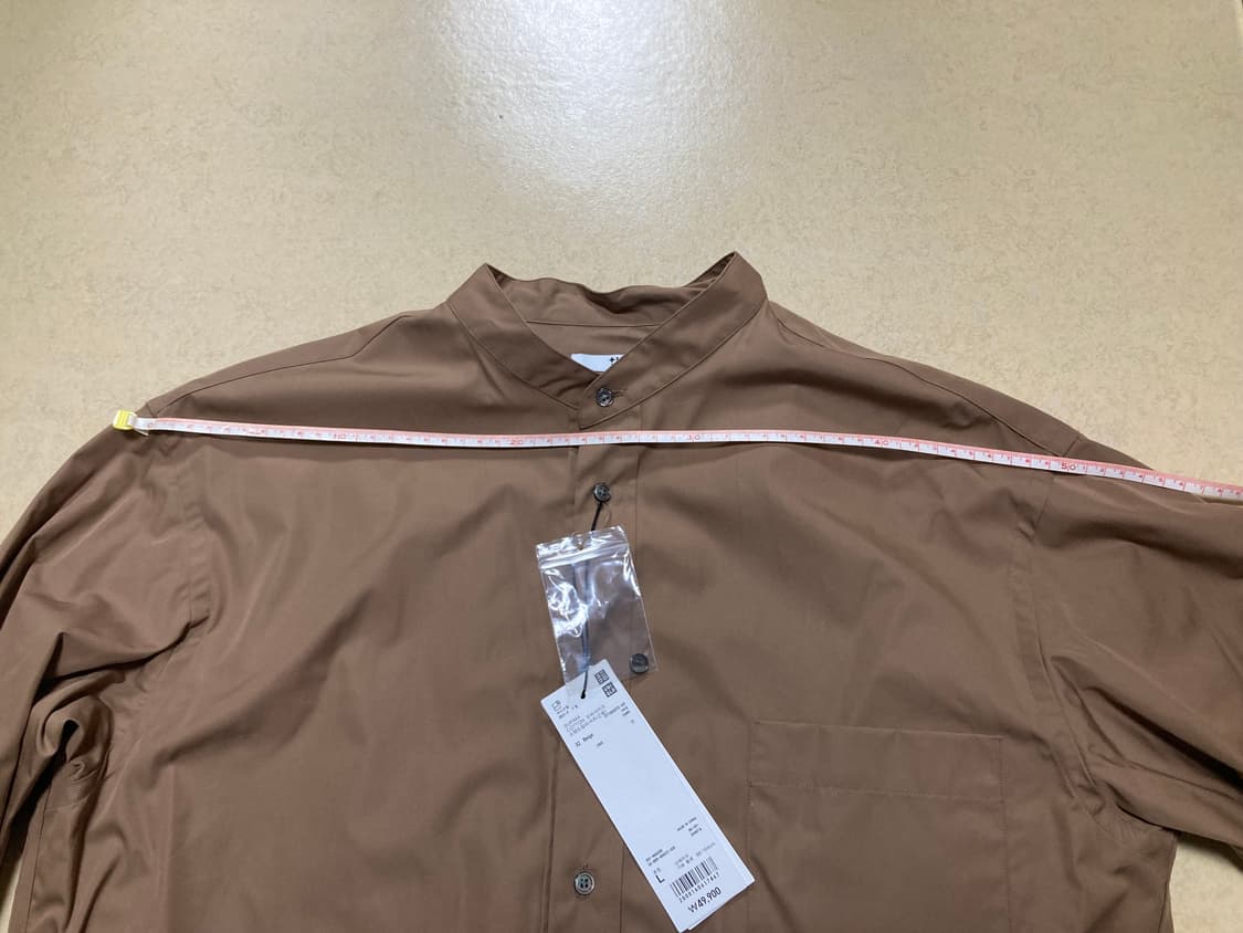 유니클로 질샌더 +j 수피마코튼 오버사이즈 셔츠 베이지 (L 새상품) 상품이미지2