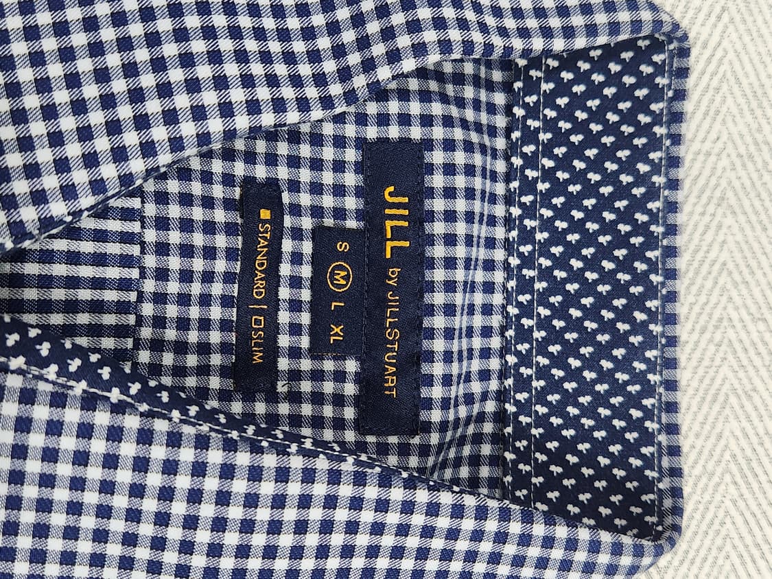[M] 질바이질스튜어트 네이비 체크 셔츠 스탠다드핏 남성 M 상품이미지5