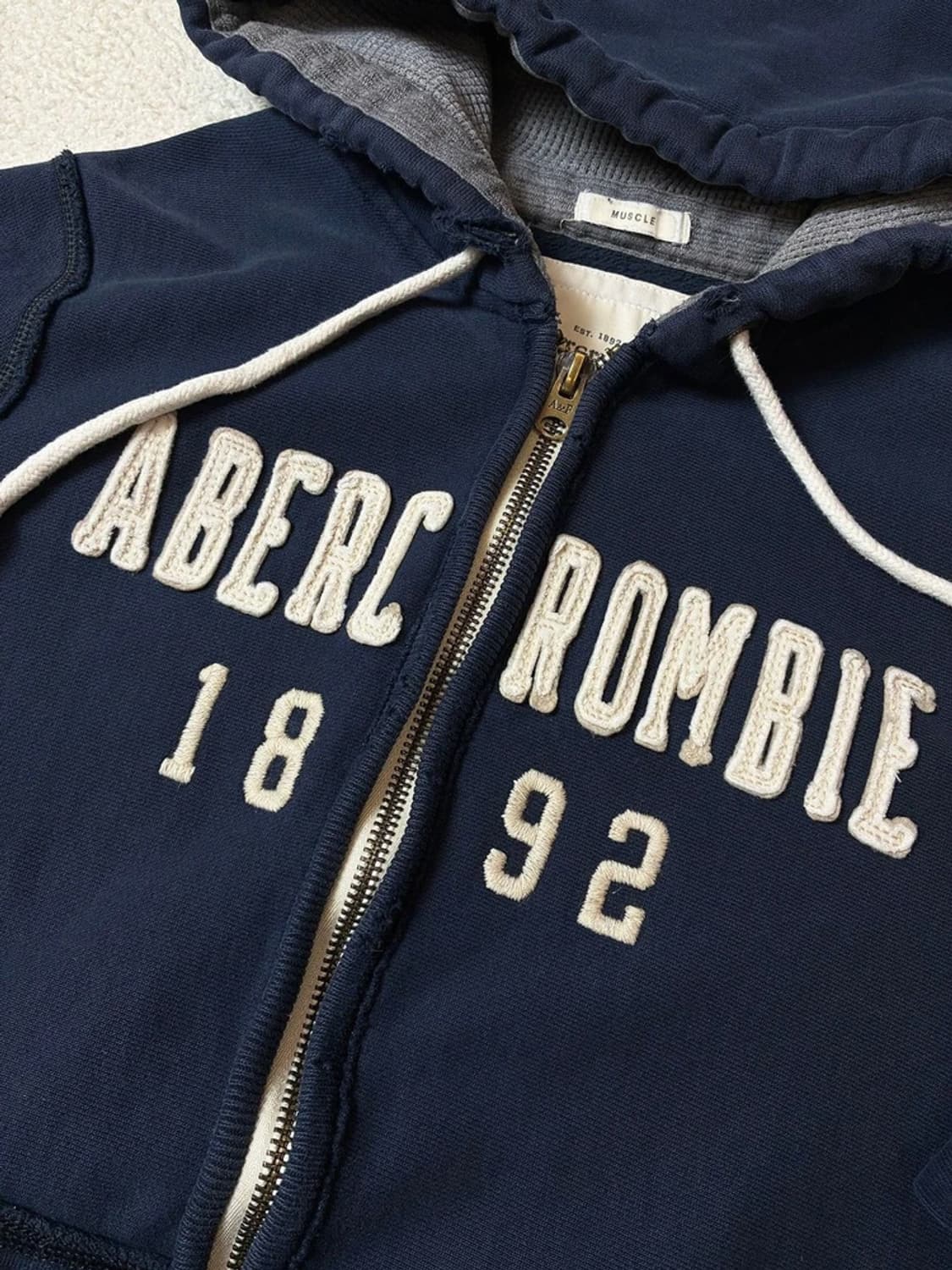 아베크롬비 00's Y2K 맨즈 자수 로고 후드 집업 PN7141 상품이미지3